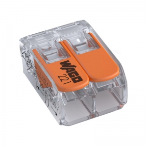 Клеммник 2*   с защелкой (шир.) WAGO 221-412 2х(0.14-4.0) универс. компакт.