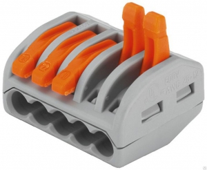 Клеммник 5*  с защелкой  WAGO 222-415 (0,5-4,0) (40шт)
