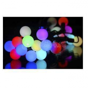 Гирлянда декоративная Крупные матовые шарики 4.4.м 30LED зел. провод IP20 мультиколор Космос KOC_G