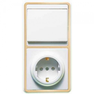 Блок СП БКВР-034 Бэлла бел (1кл вык+розетка с/з+з/ш (56 в упак.)