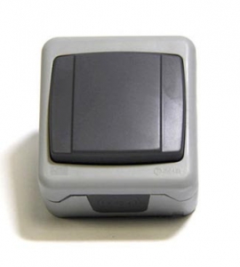 Выкл. ОП 1-кл. IP55 10А, сер. Makel 36064101