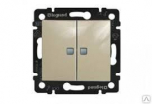 Механизм выкл. 2-кл. СП VALENA с зел. инд. сл. кость Leg 774328