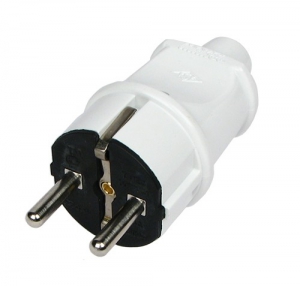 Вилка  с/з  прям.бел.10002 (50 в упак) MAKEL