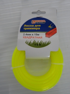 Леска д/триммера 2.4мм х 15м квадрат, Проф. Энергопром,желт.,картон/2,4-у.200