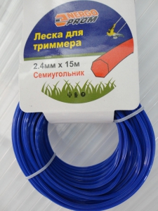Леска д/триммера 2.4мм х 15м семиуг., Проф. Энергопром, тем./син., картон/2,4-у.240/3-у.160
