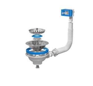 Перелив д/мойки 3-1/2(диам. 90мм)  АНИ с гибкой трубой