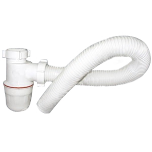 Сифон для писсуара бутыл. белый с гофротрубой (С.У.072-01) С.У.072-01