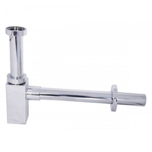 Сифон для раковины б/выпуска (хром) корпус квадрат KAISER