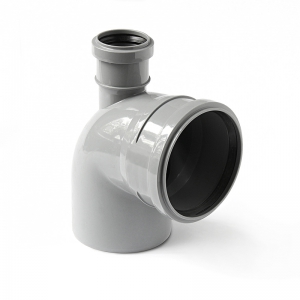 КОЛЕНО D=110 с отводом 50 наверх Политэк (прямой) (35)