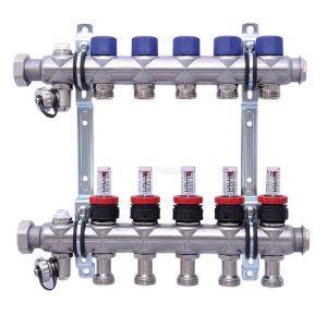 Кол. группа  1х-6 вых. с расх. нерж. HANSA  в сборе  без концевиков