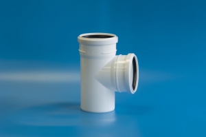 Тройник белый бесшумный полипропиленовый (ПП) 110х110/87 Политэк