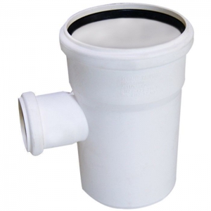 Тройник белый бесшумный полипропиленовый (ПП) 110х50/87 Политэк