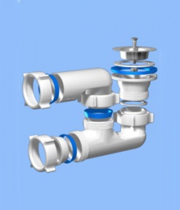 E210 Сифон АНИ Пласт для душ. поддона 1 1/2*40 регулируемый